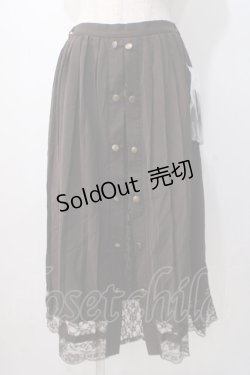 画像1: axes femme / フロント釦プリーツスカート M Dブラウン Y-25-07-14-132-AX-SK-SZ-ZY