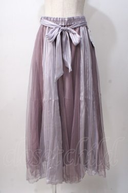 画像1: axes femme / ストライプサテンチュールスカート M ラベンダー Y-25-07-14-133-AX-SK-SZ-ZY