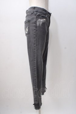 画像2: axes femme / 猫×時計刺繍デニムパンツ M 黒 Y-25-07-14-136-AX-PA-SZ-ZY