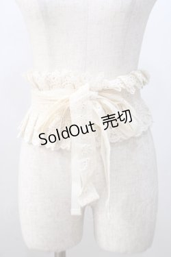 画像1: axes femme / プリーツレースサッシュベルト  生成り Y-25-07-14-017-AX-ZA-SZ-ZY