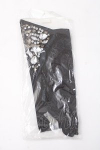 axes femme / ゴージャスビジュー付け襟  黒 Y-25-07-14-018-AX-ZA-SZ-ZY