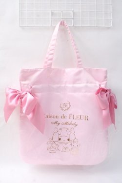 画像1: Maison de FLEUR / ダブルリボントートバッグ/マイメロディ F ピンク Y-25-07-14-019-LO-BG-SZ-ZY