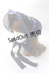 Moi-meme-Moitie / タイニーローズレースリネンヘッドドレス  ブラック×ブルー Y-25-07-14-023-MO-AC-SZ-ZY