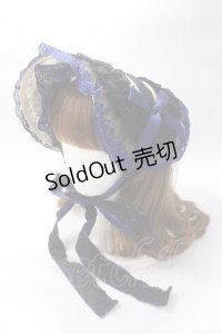 Moi-meme-Moitie / タイニーローズレースリネンヘッドドレス  ブラック×ブルー Y-25-07-14-023-MO-AC-SZ-ZY