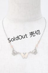 axes femme / 蝶モチーフネックレス  淡ピンク Y-25-07-14-003-AX-AC-SZ-ZY