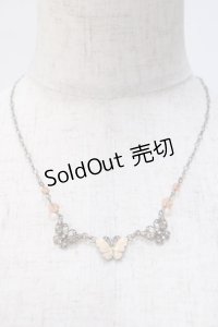 axes femme / 蝶モチーフネックレス  淡ピンク Y-25-07-14-003-AX-AC-SZ-ZY