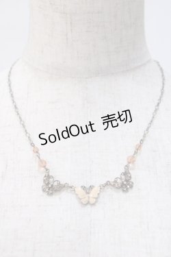 画像1: axes femme / 蝶モチーフネックレス  淡ピンク Y-25-07-14-003-AX-AC-SZ-ZY