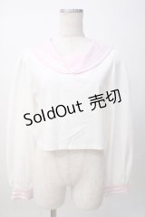 Ank Rouge / リボン・ネクタイ付きセーラートップス M 白×ピンク Y-25-07-14-027-CA-TO-SZ-ZY