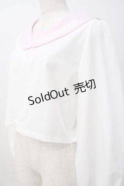 画像2: Ank Rouge / リボン・ネクタイ付きセーラートップス M 白×ピンク Y-25-07-14-027-CA-TO-SZ-ZY
