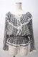 画像1: TRALALA / チェック柄シフォントップス 0 黒 Y-25-07-14-030-LO-TO-SZ-ZY (1)