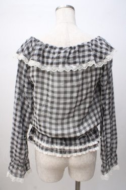 画像3: TRALALA / チェック柄シフォントップス 0 黒 Y-25-07-14-030-LO-TO-SZ-ZY