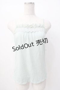 axes femme / バラ刺繍ビーズキャミ M ミント Y-25-07-16-027-AX-TO-SZ-ZY