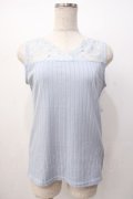 axes femme / 繊細レースタンク  サックス Y-25-07-16-028-AX-TO-SZ-ZY