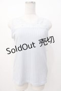 axes femme / 繊細レースタンク  サックス Y-25-07-16-028-AX-TO-SZ-ZY