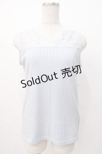 axes femme / 繊細レースタンク  サックス Y-25-07-16-028-AX-TO-SZ-ZY