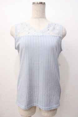 画像1: axes femme / 繊細レースタンク  サックス Y-25-07-16-028-AX-TO-SZ-ZY