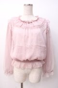 axes femme POETIQUE / 巻き薔薇シフォンブラウス  ピンク Y-25-07-16-031-AX-BL-SZ-ZY