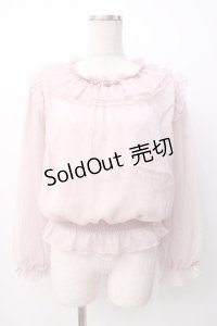 axes femme POETIQUE / 巻き薔薇シフォンブラウス  ピンク Y-25-07-16-031-AX-BL-SZ-ZY