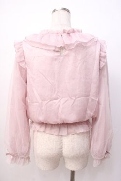 画像3: axes femme POETIQUE / 巻き薔薇シフォンブラウス  ピンク Y-25-07-16-031-AX-BL-SZ-ZY