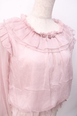 画像4: axes femme POETIQUE / 巻き薔薇シフォンブラウス  ピンク Y-25-07-16-031-AX-BL-SZ-ZY
