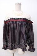 axes femme / レース切替レジメカットプルオーバー  紺 Y-25-07-16-033-AX-TO-SZ-ZY