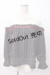 axes femme / レース切替レジメカットプルオーバー  紺 Y-25-07-16-033-AX-TO-SZ-ZY