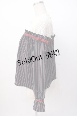 画像2: axes femme / レース切替レジメカットプルオーバー  紺 Y-25-07-16-033-AX-TO-SZ-ZY