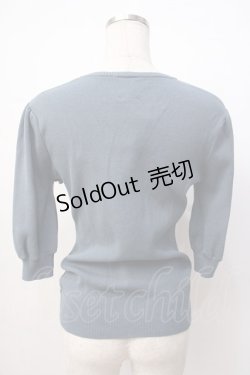 画像3: F＆A / フロント開き5分袖ニットプルオーバー  青 Y-25-07-16-034-LO-TO-SZ-ZY