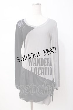 画像1: GHOST of HARLEM / 配色pt裾シフォンワンピース F グレー×黒 Y-25-07-16-041-GL-OP-SZ-ZT455