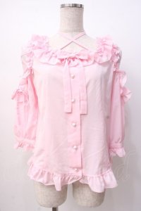 Angelic Pretty / Sweetリボンブラウス  ピンク Y-25-07-16-004-AP-BL-SZ-ZY