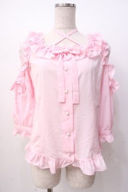 画像1: Angelic Pretty / Sweetリボンブラウス  ピンク Y-25-07-16-004-AP-BL-SZ-ZY