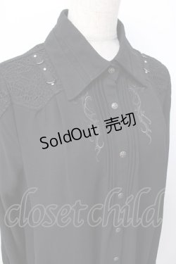 画像4: Ozz Croce / タック入り刺繍ブラウス  黒 Y-25-07-16-044-OO-OP-SZ-ZY