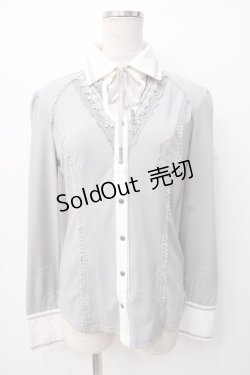画像1: OZZ ANGELO / 刺繍入りシャツ  グレー Y-25-07-16-045-OO-BL-SZ-ZY