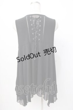 画像3: Ozz oneste / 刺繍入りイレギュラーベスト  黒 Y-25-07-16-046-OO-JA-SZ-ZY