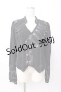 Ozz oneste / 歯車薔薇刺繍ショートジャケット  黒 Y-25-07-16-048-OO-JA-SZ-ZY