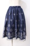 画像1: axes femme / オーナメント柄チュールスカート M 紺 Y-25-07-16-049-AX-SK-SZ-ZT479 (1)