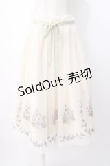 an another angelus / ライラック刺繍チュールスカート  生成り Y-25-07-16-051-CA-SK-SZ-ZY