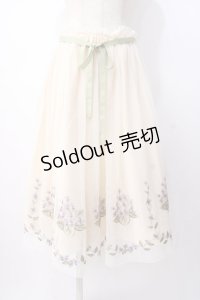an another angelus / ライラック刺繍チュールスカート  生成り Y-25-07-16-051-CA-SK-SZ-ZY