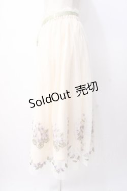 画像2: an another angelus / ライラック刺繍チュールスカート  生成り Y-25-07-16-051-CA-SK-SZ-ZY