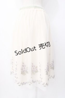 画像3: an another angelus / ライラック刺繍チュールスカート  生成り Y-25-07-16-051-CA-SK-SZ-ZY