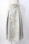 画像1: an another angelus / アートタッチ花柄セミフレアースカート  ミント Y-25-07-16-053-CA-SK-SZ-ZT197 (1)