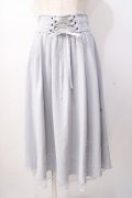 axes femme POETIQUE / バックフリルレースアップスカート  サックス Y-25-07-16-059-AX-SK-SZ-ZY