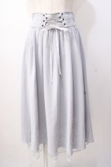 axes femme POETIQUE / バックフリルレースアップスカート  サックス Y-25-07-16-059-AX-SK-SZ-ZY
