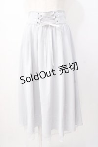 axes femme POETIQUE / バックフリルレースアップスカート  サックス Y-25-07-16-059-AX-SK-SZ-ZY