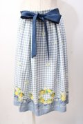 axes femme POETIQUE / シトロンフラワーリーススカート  サックス Y-25-07-16-060-AX-SK-SZ-ZY