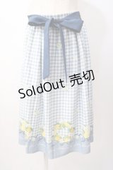 axes femme POETIQUE / シトロンフラワーリーススカート  サックス Y-25-07-16-060-AX-SK-SZ-ZY