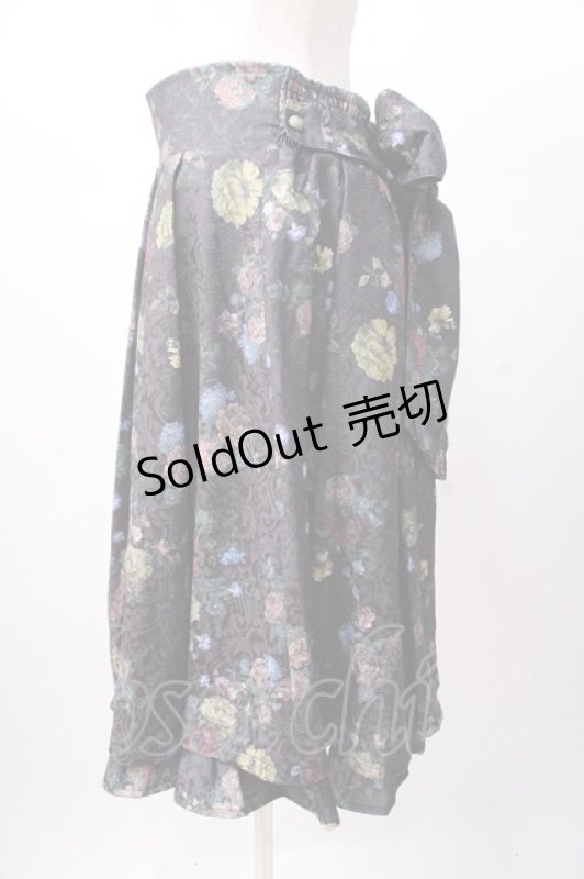 画像2: axes femme Kawaii / クラシックブーケ柄スカート  黒 Y-25-07-16-064-AX-SK-SZ-ZT479 (2)