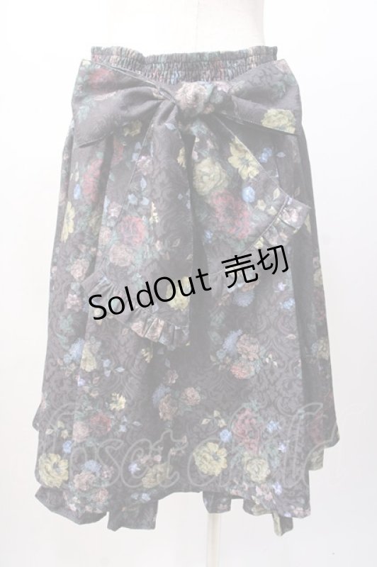 画像3: axes femme Kawaii / クラシックブーケ柄スカート  黒 Y-25-07-16-064-AX-SK-SZ-ZT479 (3)