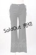Ozz oneste / 編み上げフレアパンツ  黒 Y-25-07-16-065-OO-PA-SZ-ZY