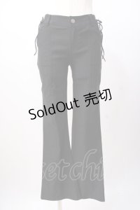 Ozz oneste / 編み上げフレアパンツ  黒 Y-25-07-16-065-OO-PA-SZ-ZY